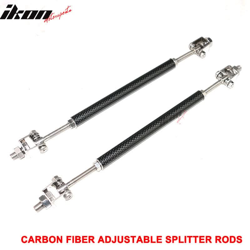 Universal Adjustable Carbon Fiber Front Bumper Lip Strut Rods 8-10.6"