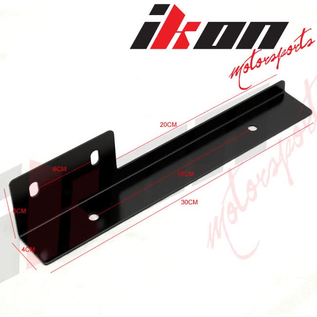 Universal Black Brushed Front License Plate Relocate Mounting Bracket