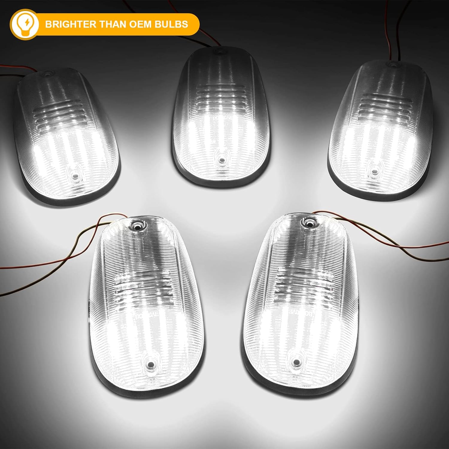 2003-2018 Dodge Ram HD Smoked Clear White Amber LED Roof Cab Lights