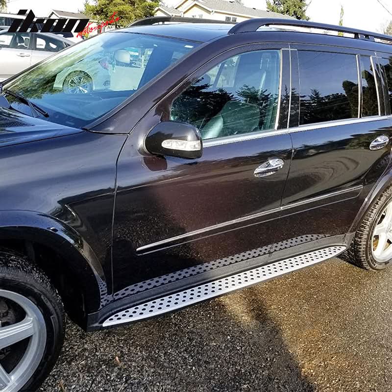 2007-2012 Benz X164 GL-Class OEM Style Black Silver Running Board