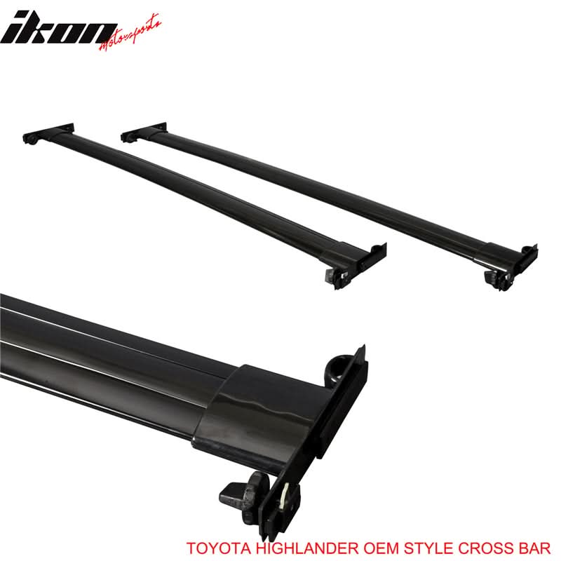 Fits 08-13 Highlander OE Black Roof Rack+Cross Bar Kit Luggage Carrier