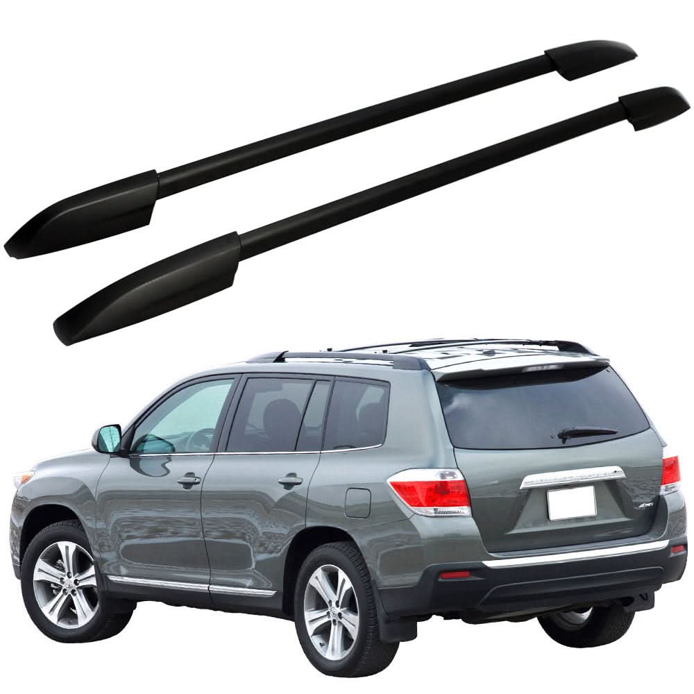 2008-2013 Toyota Highlander  Black Roof Rack Rail Side Top 2PC