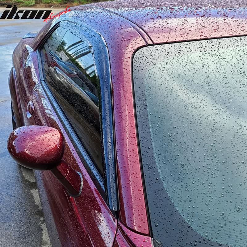 2008-2024 Dodge Challenger Slim Style Tape On Acrylic Window Visor 2PC