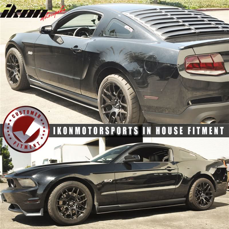 2010-2014 Mustang V6 V8 GT Bottom Line Black Side Skirts Splitter PP