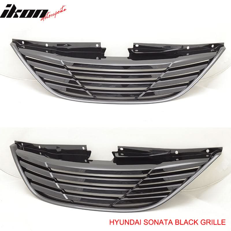 2011-2014 Hyundai Sonata Horizontal Style Front Upper Hood Grille ABS