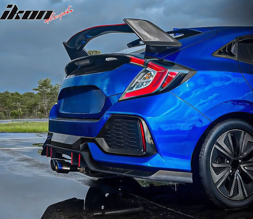 2017-2021 Honda Civic Hatchback Type R Black Rear Bumper Lip Kit PP