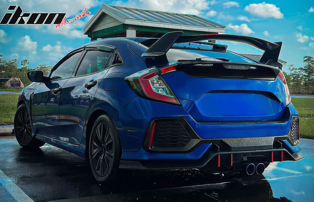 2017-2021 Honda Civic Hatchback Type R Black Rear Bumper Lip Kit PP