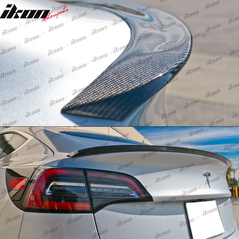 2017-2023 Tesla Model 3 IKON Style Rear Spoiler Carbon Fiber