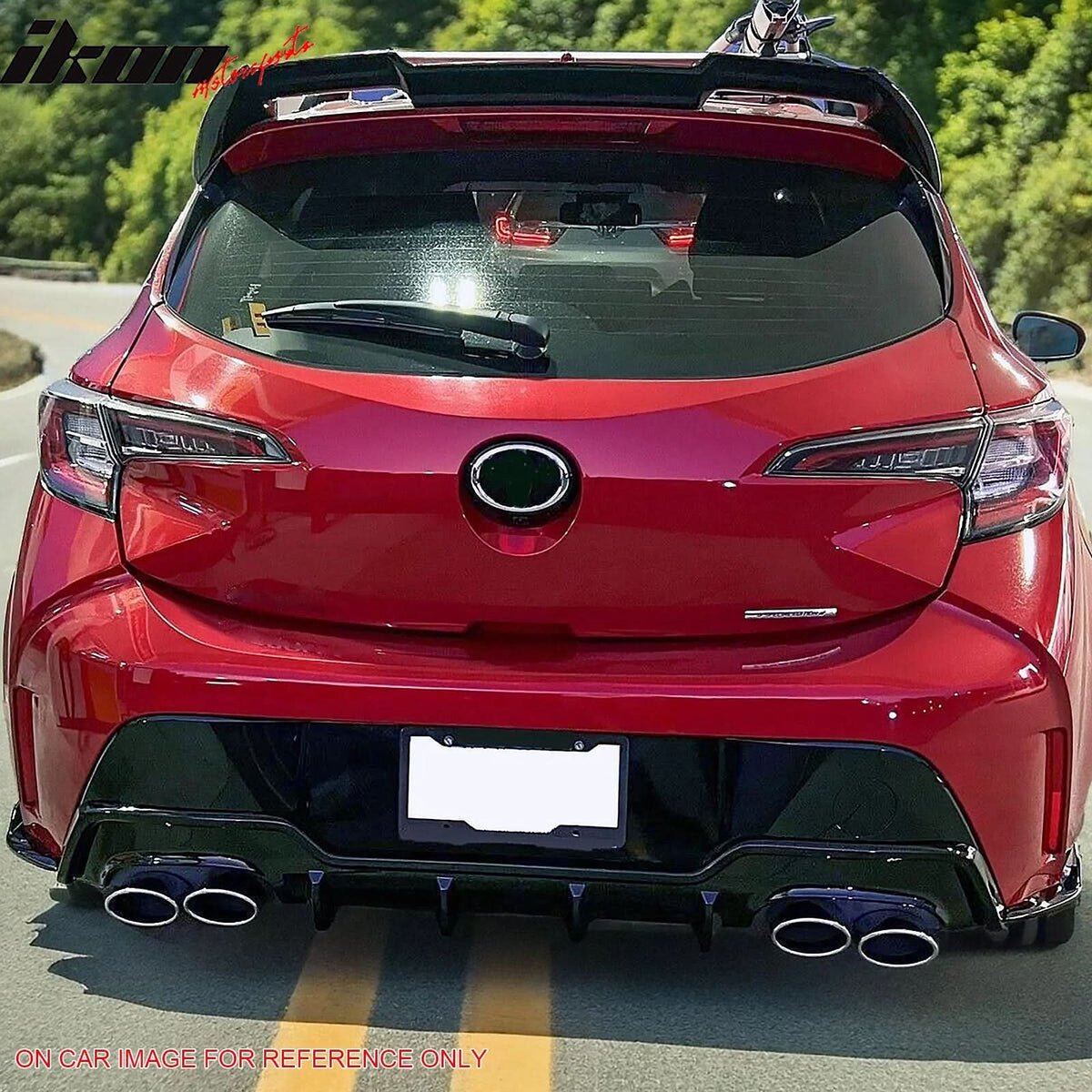 2019-2022 Toyota Corolla TS Style Painted #218 Black Rear Diffuser ABS
