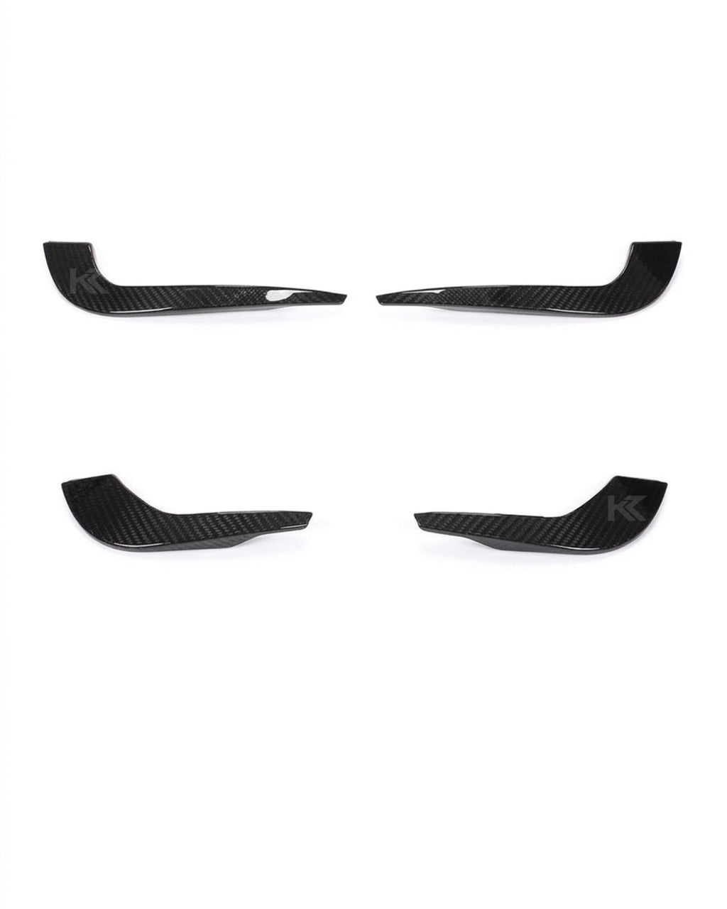 2017–2019 Audi A4 S-Line / S4 B9 Sedan Front Bumper Fins – Carbon Fiber