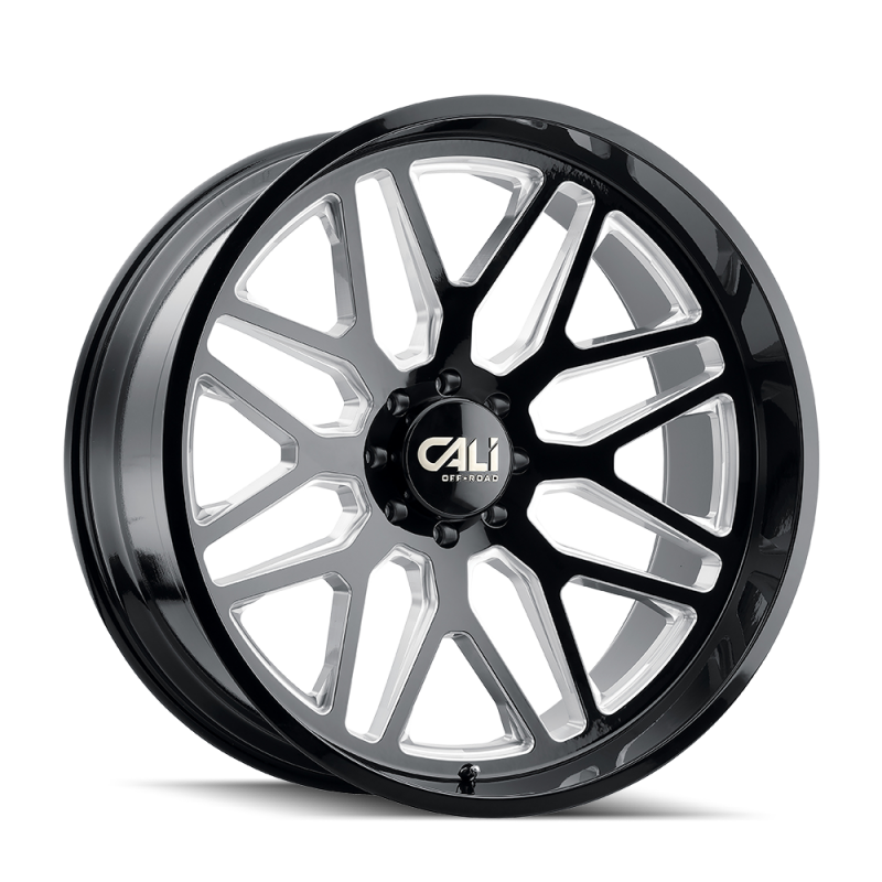 Cali Off-Road 9115 Invader 26x14 / 6x139.7 BP / -76mm Offset / 106.1mm Hub Gloss Black Milled Wheel 9115-26483BM