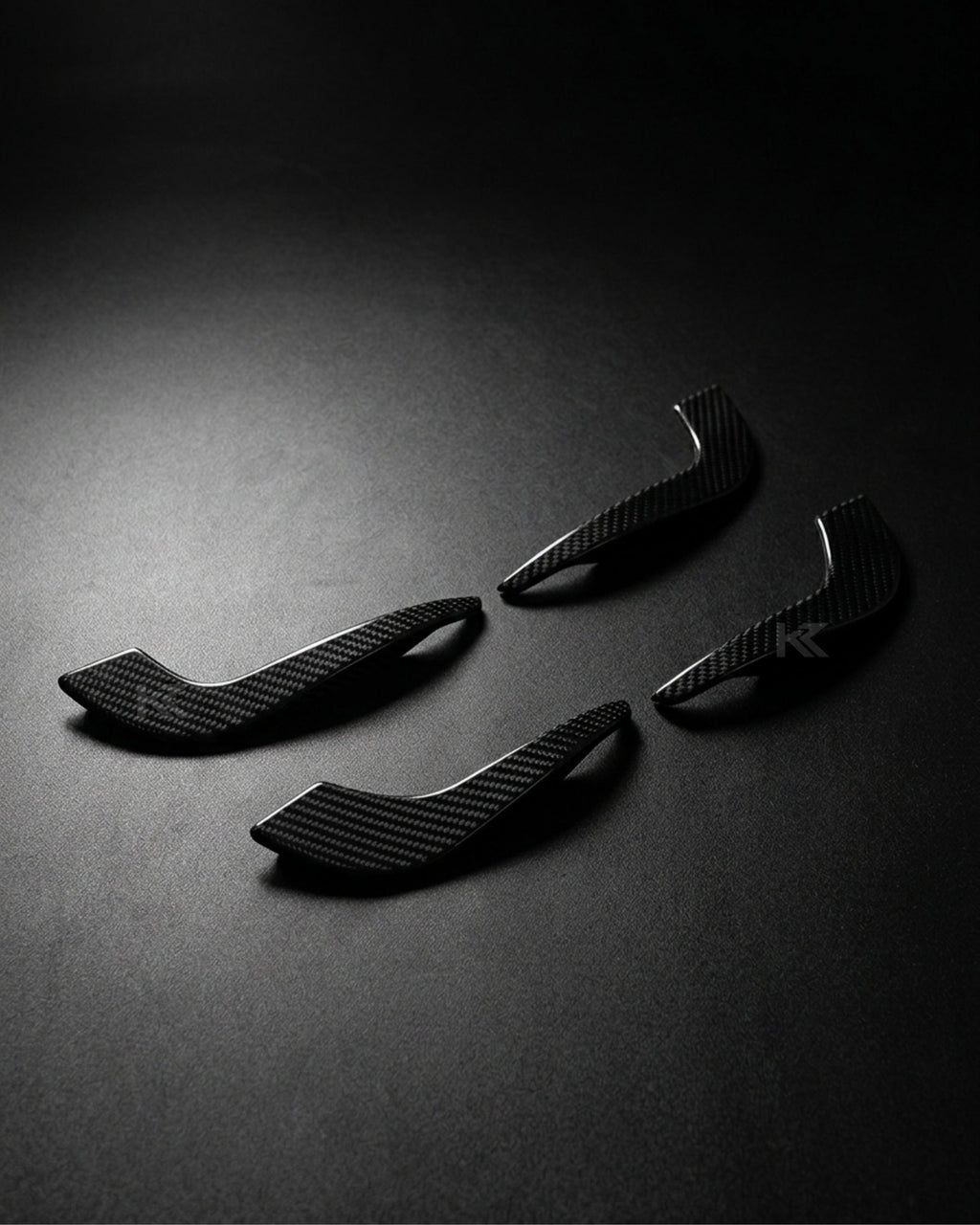 2017–2019 Audi A4 S-Line / S4 B9 Sedan Front Bumper Fins – Carbon Fiber