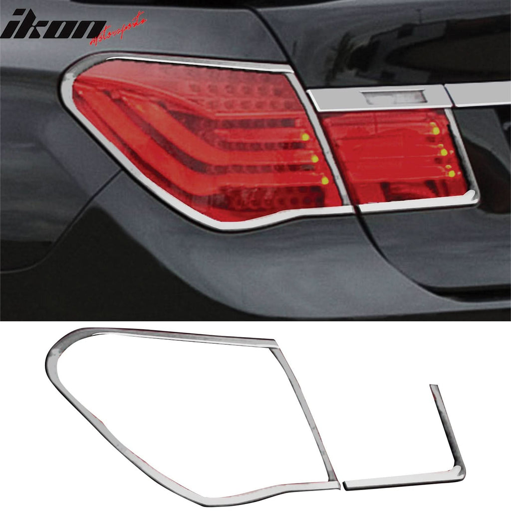 2009-2013 BMW F01 7 Series Chrome 4PC Rear Tail Lights Bezel Cover ABS