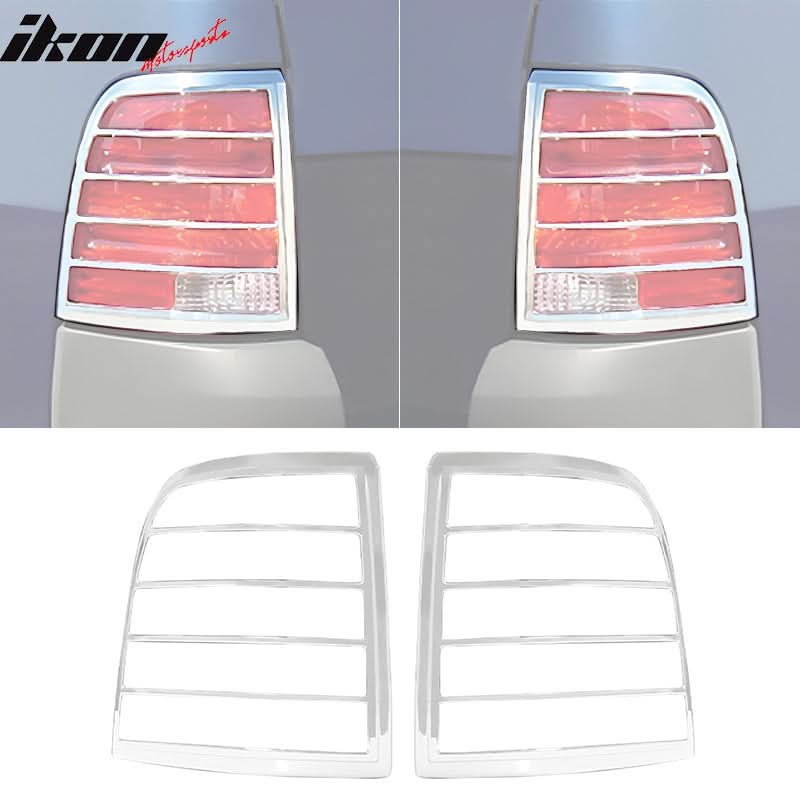 2002-2005 Ford Explorer Chrome 2PCS Rear Tail Lights Bezel Covers ABS