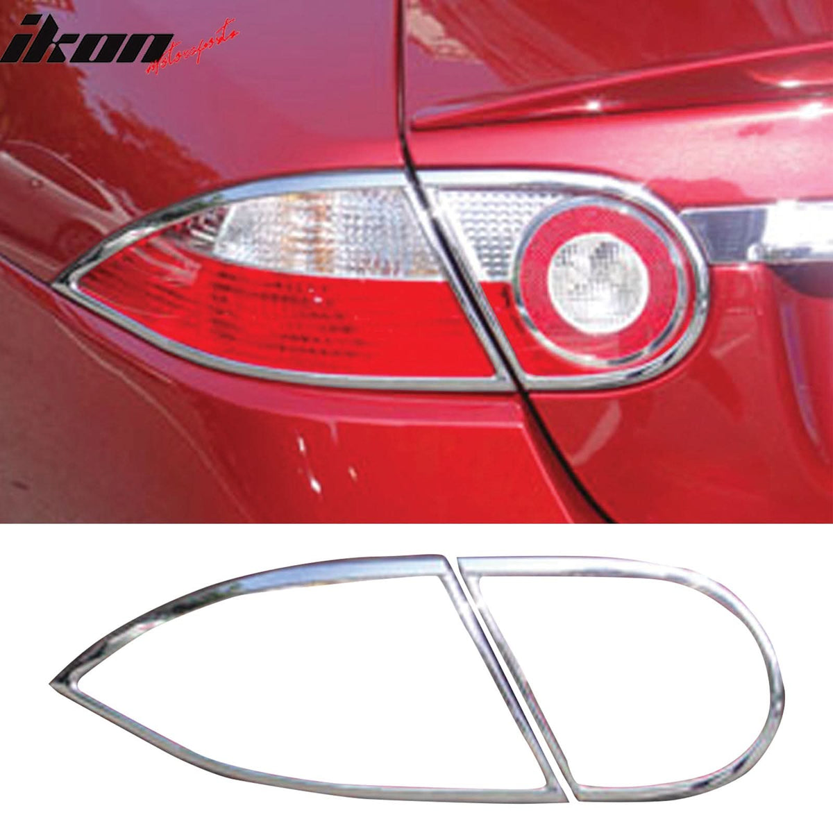 2007-2013 Jaguar XK Chrome 4PCS Rear Tail Lights Bezel Covers Trim ABS