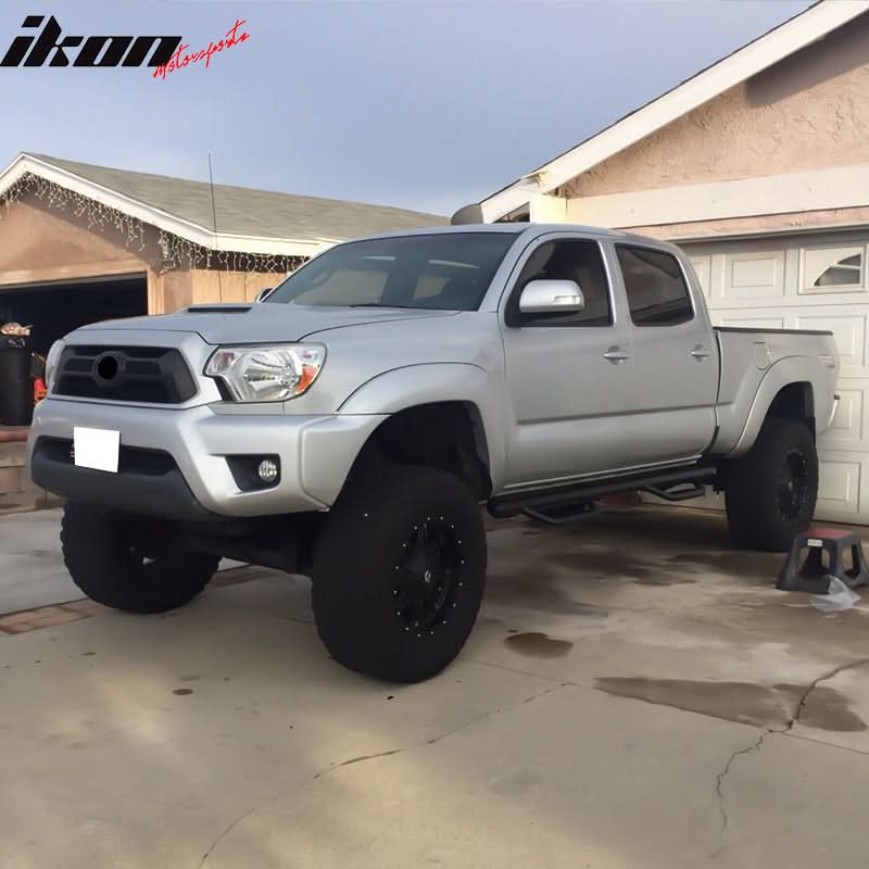 2005-2022 Toyota Tacoma Crew Cab Black Running Boards Side Step Bars