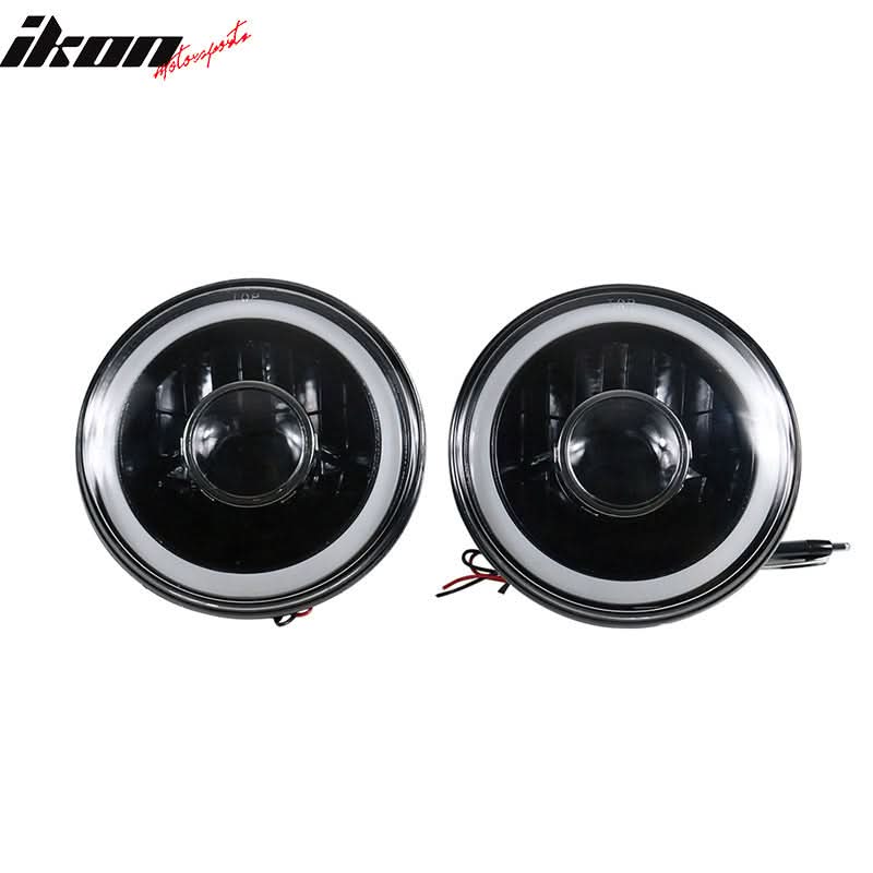 Universal 7" Round Black Chrome Headlight Conversion