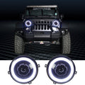 1997-2016 Jeep Wrangler 7" Halo Angel Eyes LED Projector Headlights