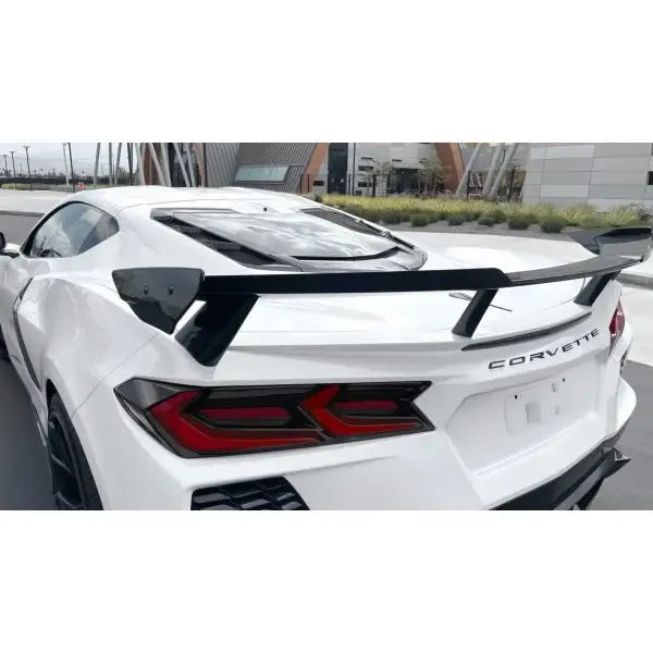 GT Styling Wickerbill High Wing 2 Pcs Black Chevrolet Corvette 2020-2024