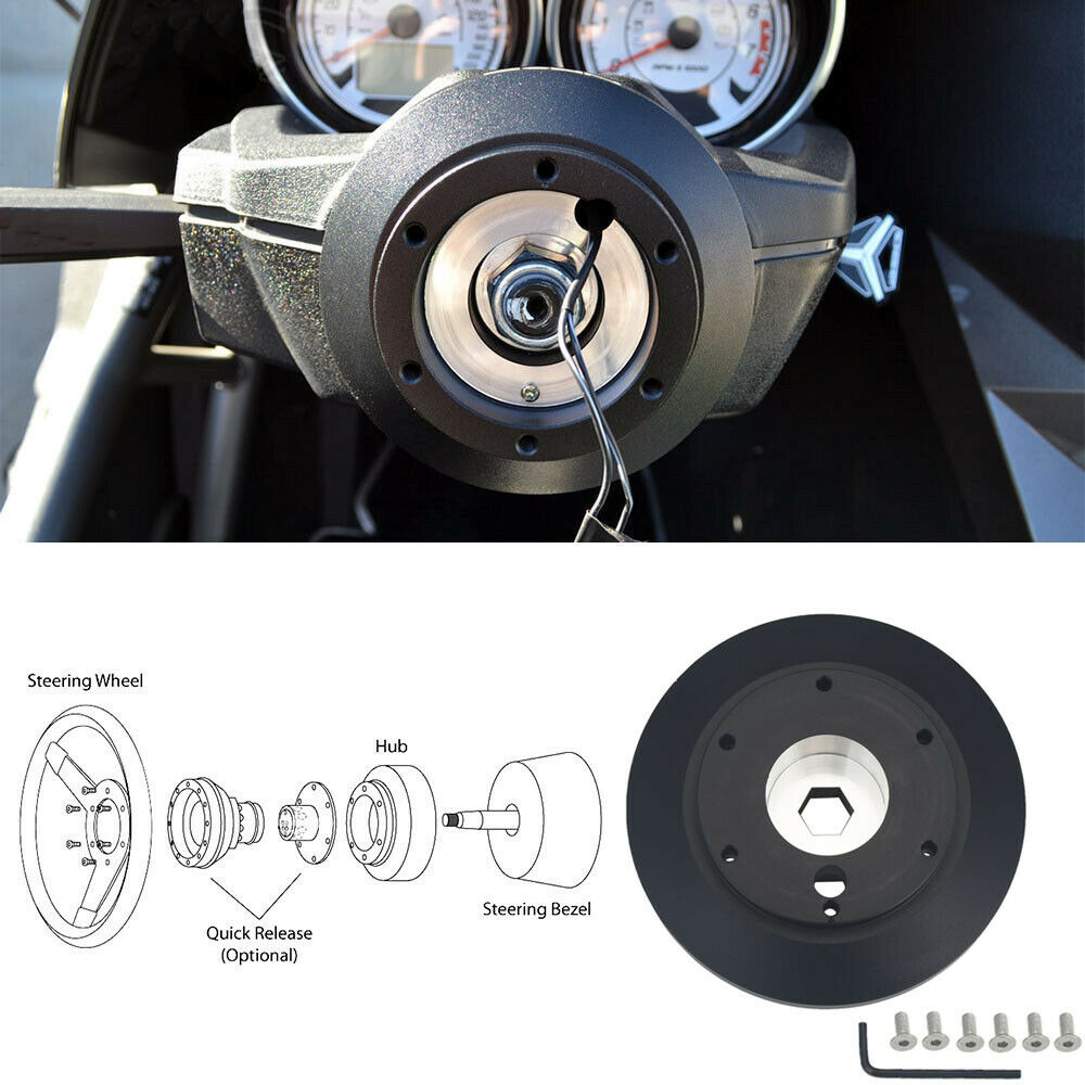 Quadro Style Steering Wheel + Short Hub Adapter Kit For Mustang Focus Fiesta Mazda