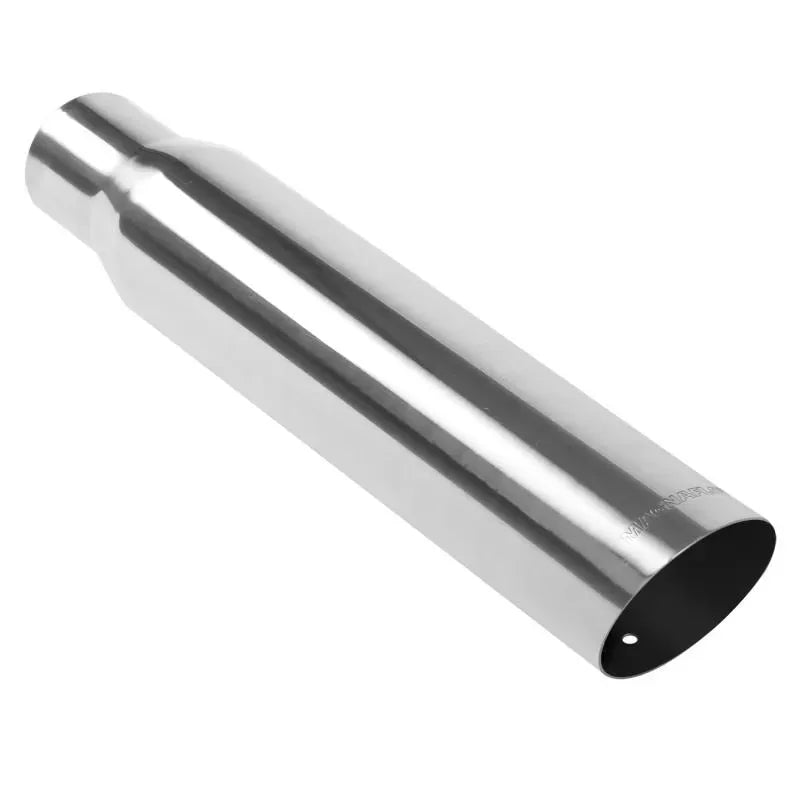 MagnaFlow 3.5in. Round Polished Exhaust Tip 35105 - 2.5in. Inlet, Angle Cut, Single Wall