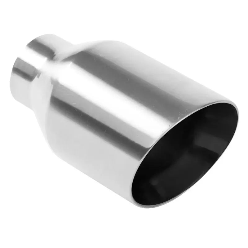 MagnaFlow 4in. Round Polished Exhaust Tip 2.25in. Inlet/4in. Outlet, Angle Cut, Double Wall