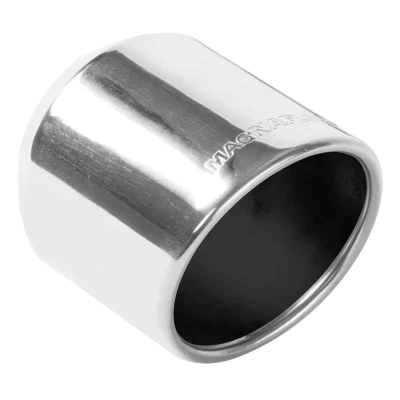 MagnaFlow 4in. Round Polished Exhaust Tip 35136 - 2.5in. Inlet, Angle Cut, Single Wall