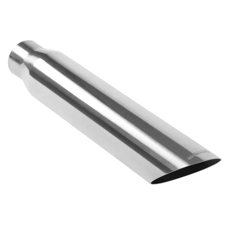 MagnaFlow 4in. Round Polished Exhaust Tip 2.5in. Inlet, 4in. Outlet, Angle Cut