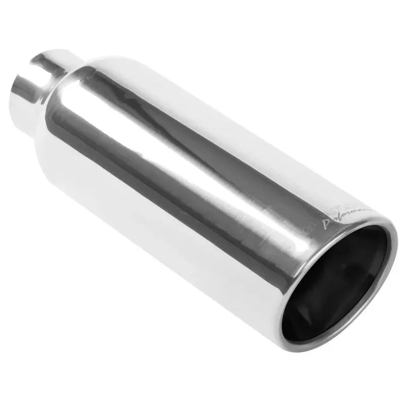 MagnaFlow 4in. Round Polished Exhaust Tip 35173 - 2.25in. Inlet, 4in. Outlet, Angle Cut