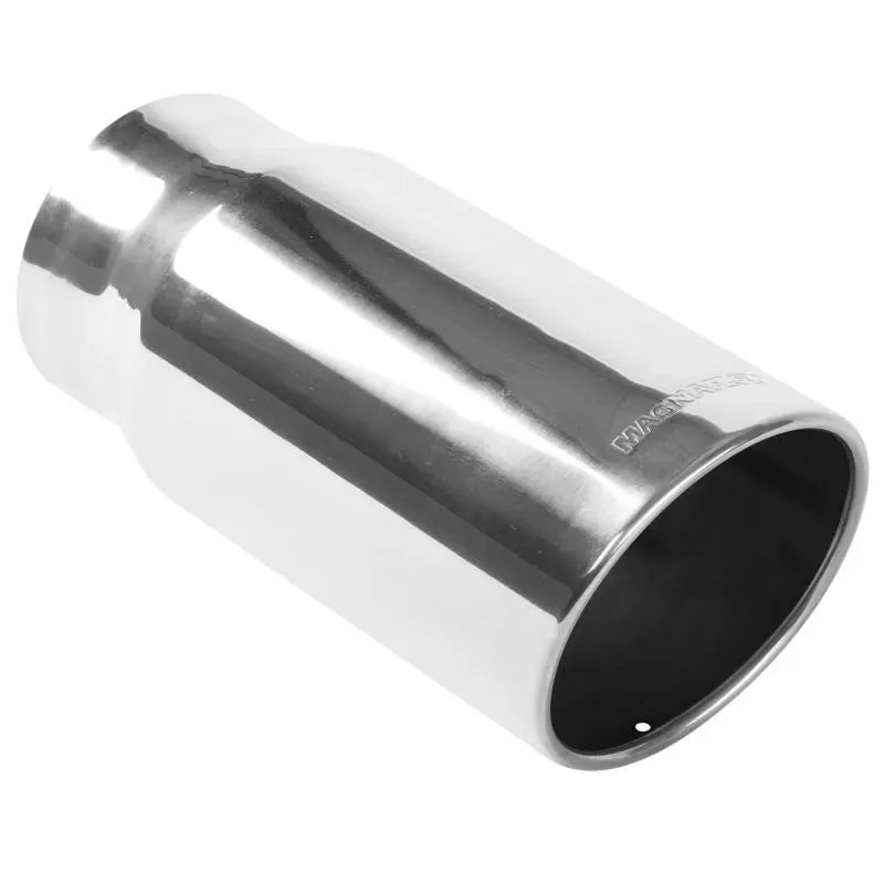 MagnaFlow 6in. Round Polished Exhaust Tip 5in. Inlet/6in. Outlet, Angle Cut, Rolled Edge