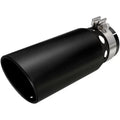 MagnaFlow 5in. Round Black Coated Exhaust Tip, 4in. Inlet, 13in. Length, Angle Cut