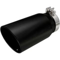 MagnaFlow 6in. Round Black Coated Exhaust Tip, 5in. Inlet, 6in. Outlet, Single Wall, Angle Cut