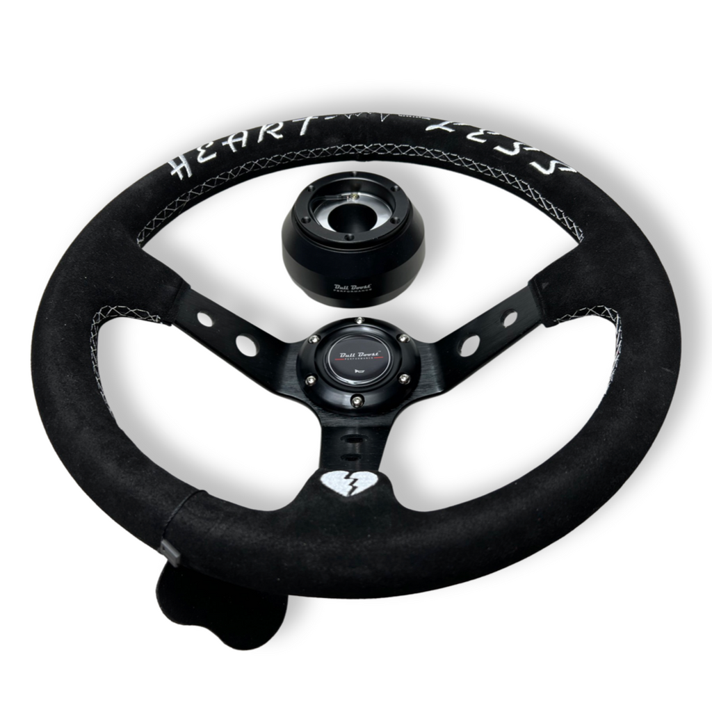 Suede Deep Dish Steering Wheel + Short Hub Adapter Kit For Toyota Camry Corolla
