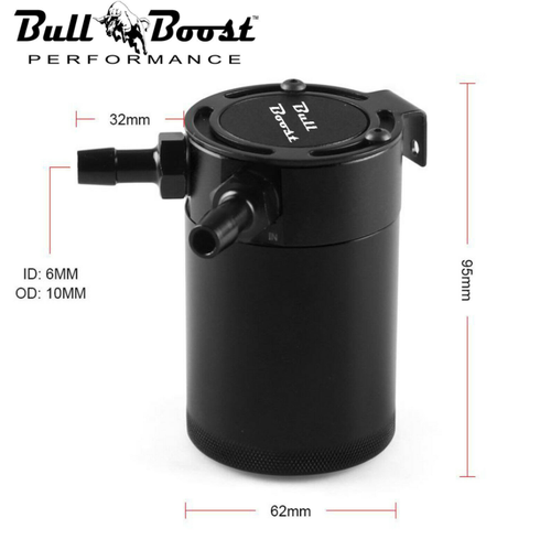 2x Billet Aluminum Baffled Oil Catch Can Reservoir Tank Racing 2-Port