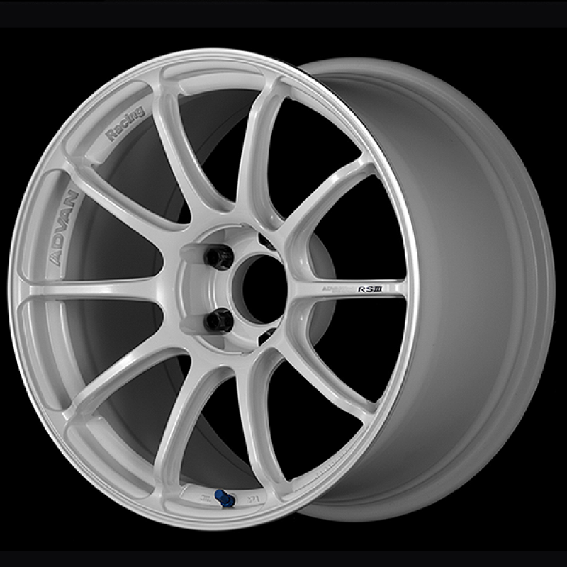 Advan RSIII 18x9.5 / +45 Offset / 5x114.3 / 73mm Bore / Racing White Metallic and Ring YA38J45EWMR