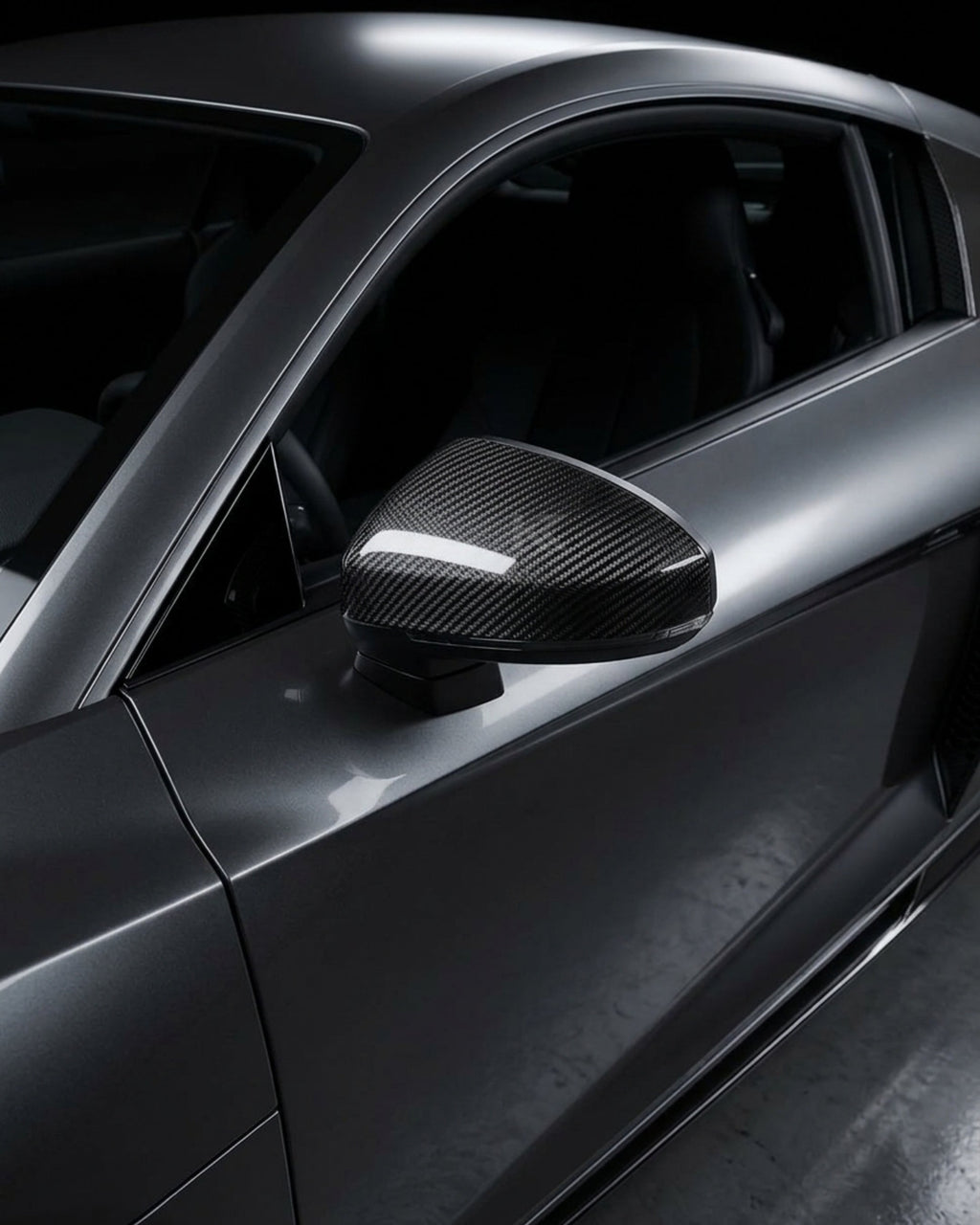 2019–2023 Audi R8 V10 Coupe Mirror Covers – Prepreg Dry Carbon Fiber