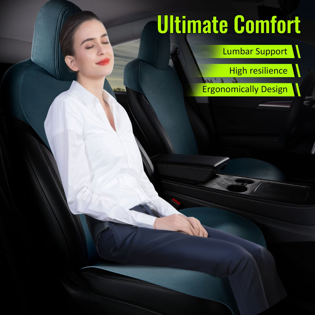 2017-2023 Tesla Model 3 Seat Covers Cushions V1 Suede Leather