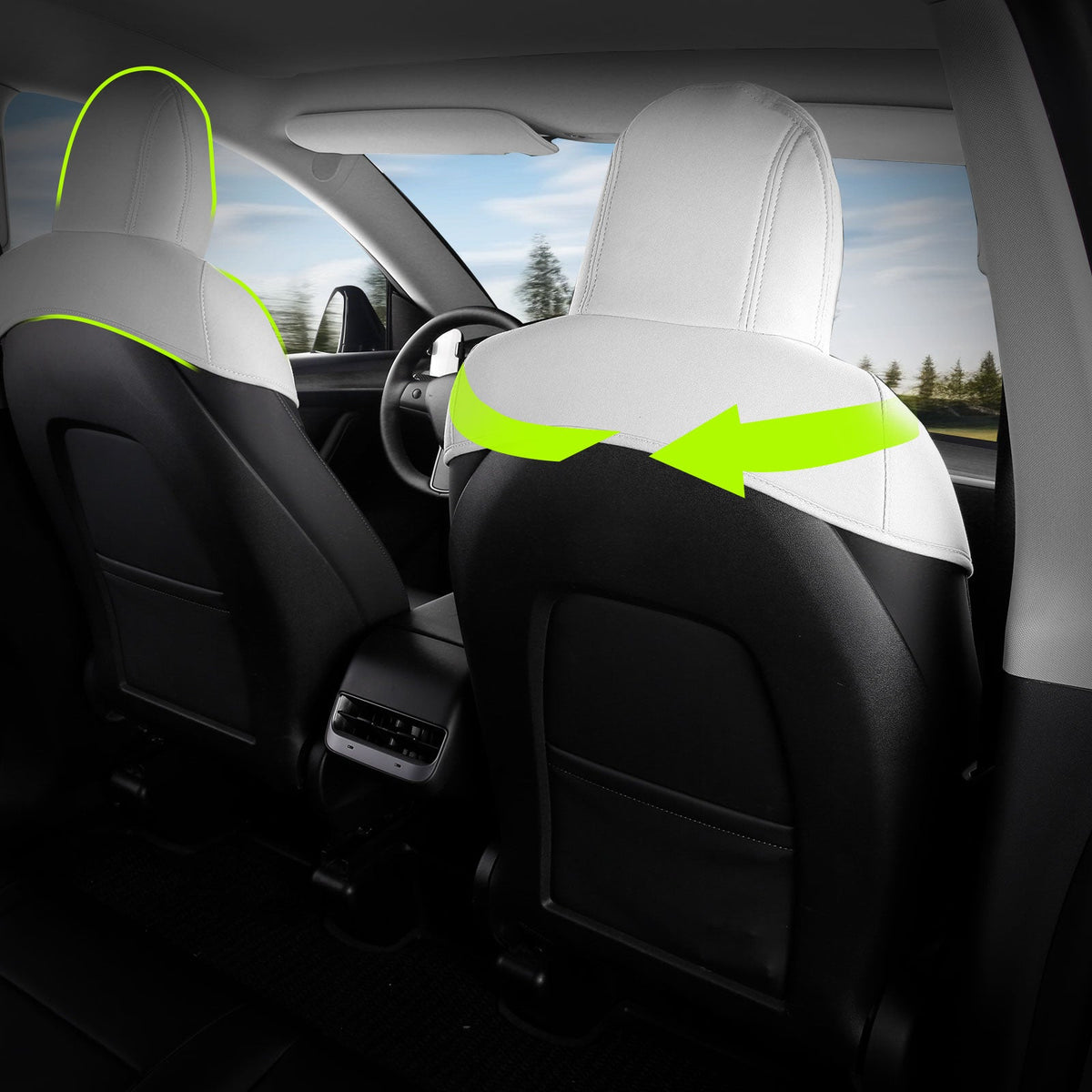 2017-2023 Tesla Model 3 Seat Covers Cushions V1 Suede Leather