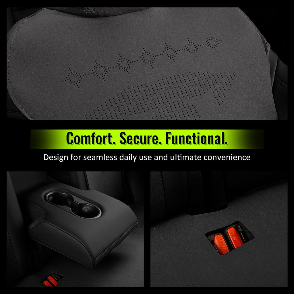 2017-2023 Tesla Model 3 Seat Covers Cushions V2 Suede Leather