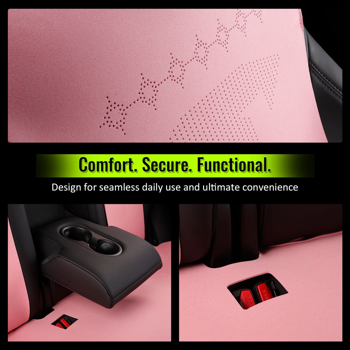 2017-2023 Tesla Model 3 Seat Covers Cushions V2 Suede Leather