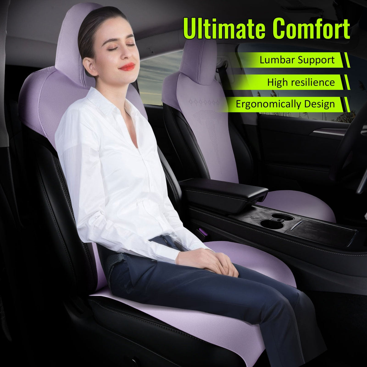 2017-2023 Tesla Model 3 Seat Covers Cushions V2 Suede Leather