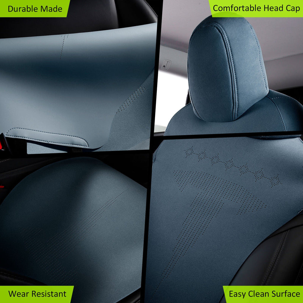 2020-2024 Tesla Model Y Seat Covers Cushions V2 Suede Leather