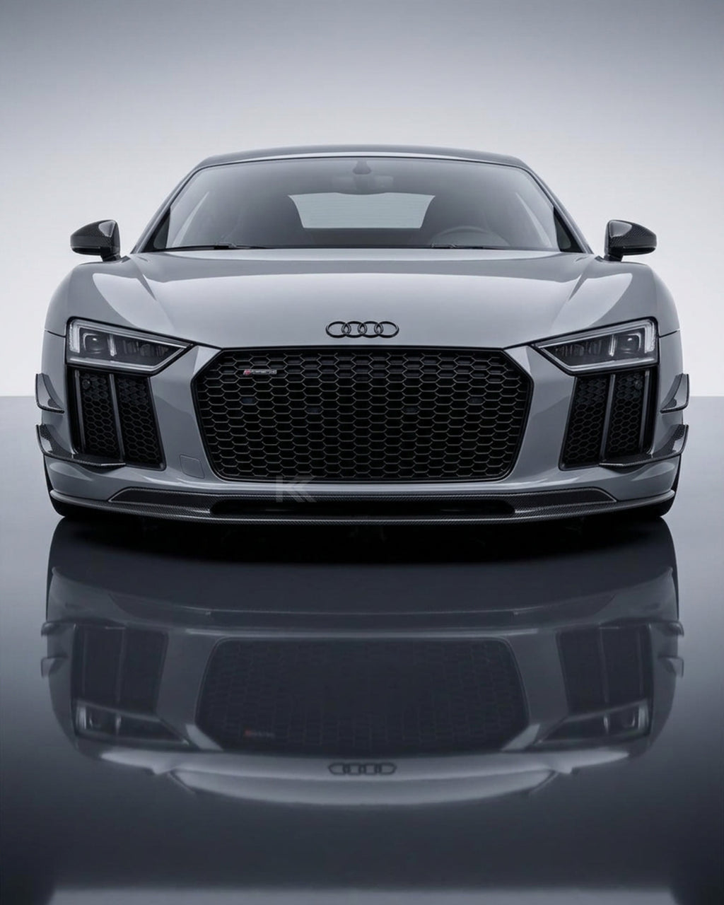 2016–2018 Audi R8 V10 & V10 Plus Coupe V-Design Front Lip Spoiler – Dry Carbon Fiber