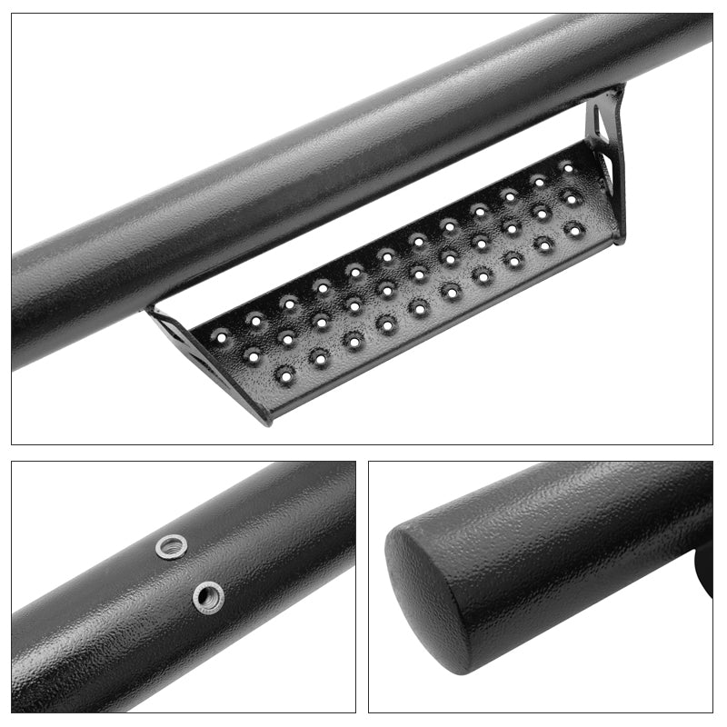 2007-2018 Chevy Silverado Crew Cab BCT Style Black Running Boards