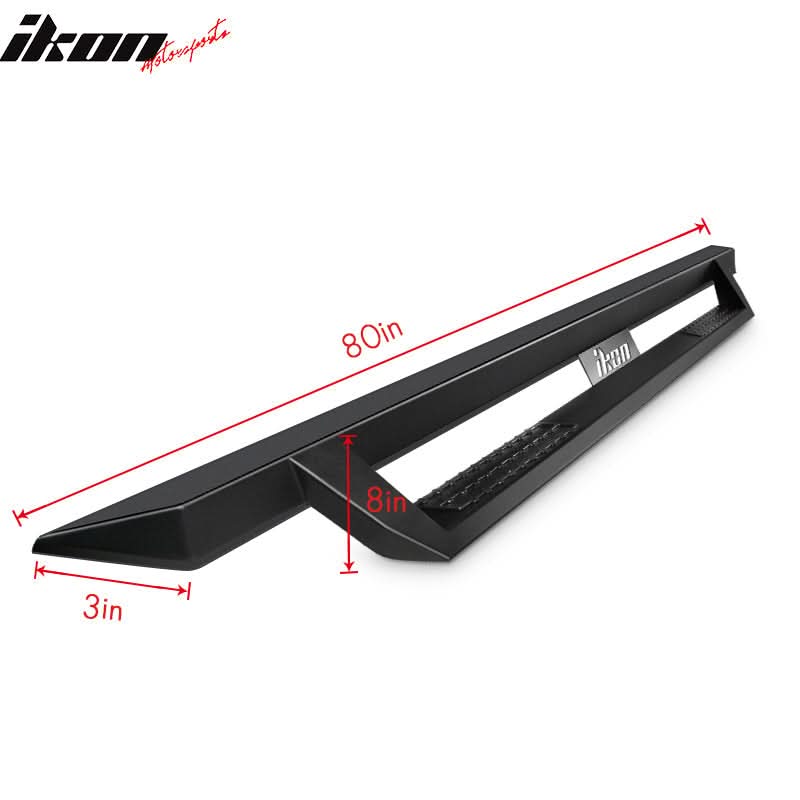 2005-2022 Toyota Tacoma Double Cab IKON V1 Black Running Boards Steel