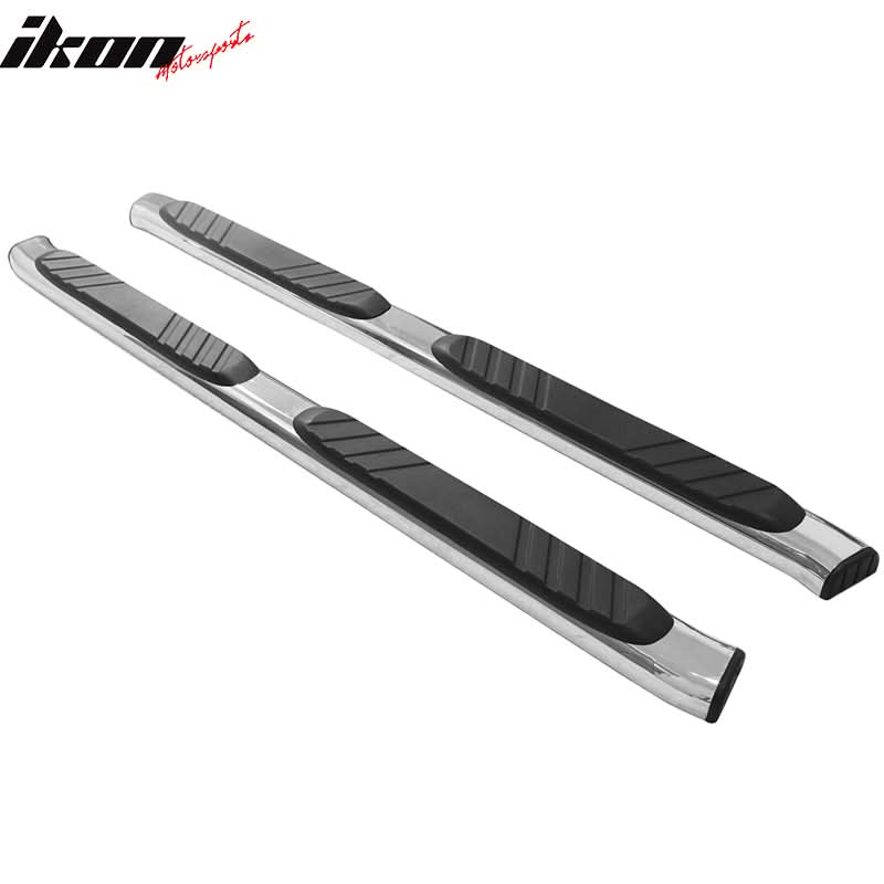 2004-2014 Ford F150 Crew Cab OE Style Silver Black Running Board Steel