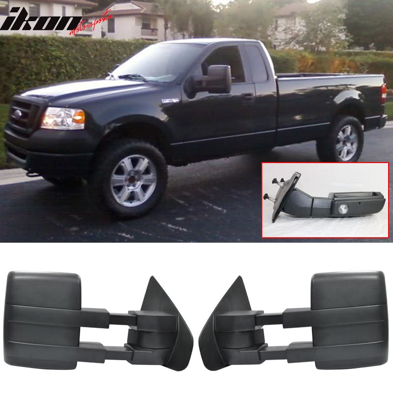 2004-2014Â F150 Side View Towing Mirrors Manual Non Heated Unpainted