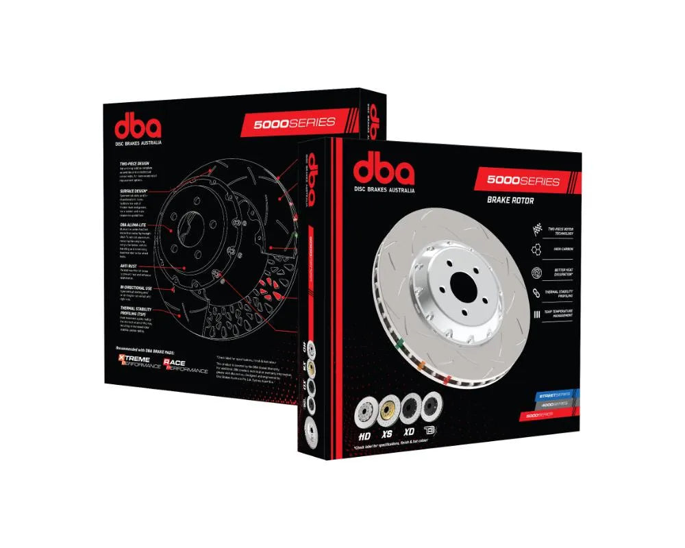 DBA 5000 Series Slotted Ring w/ NAS Nuts - Front Audi A4 Sedan 2005-2009