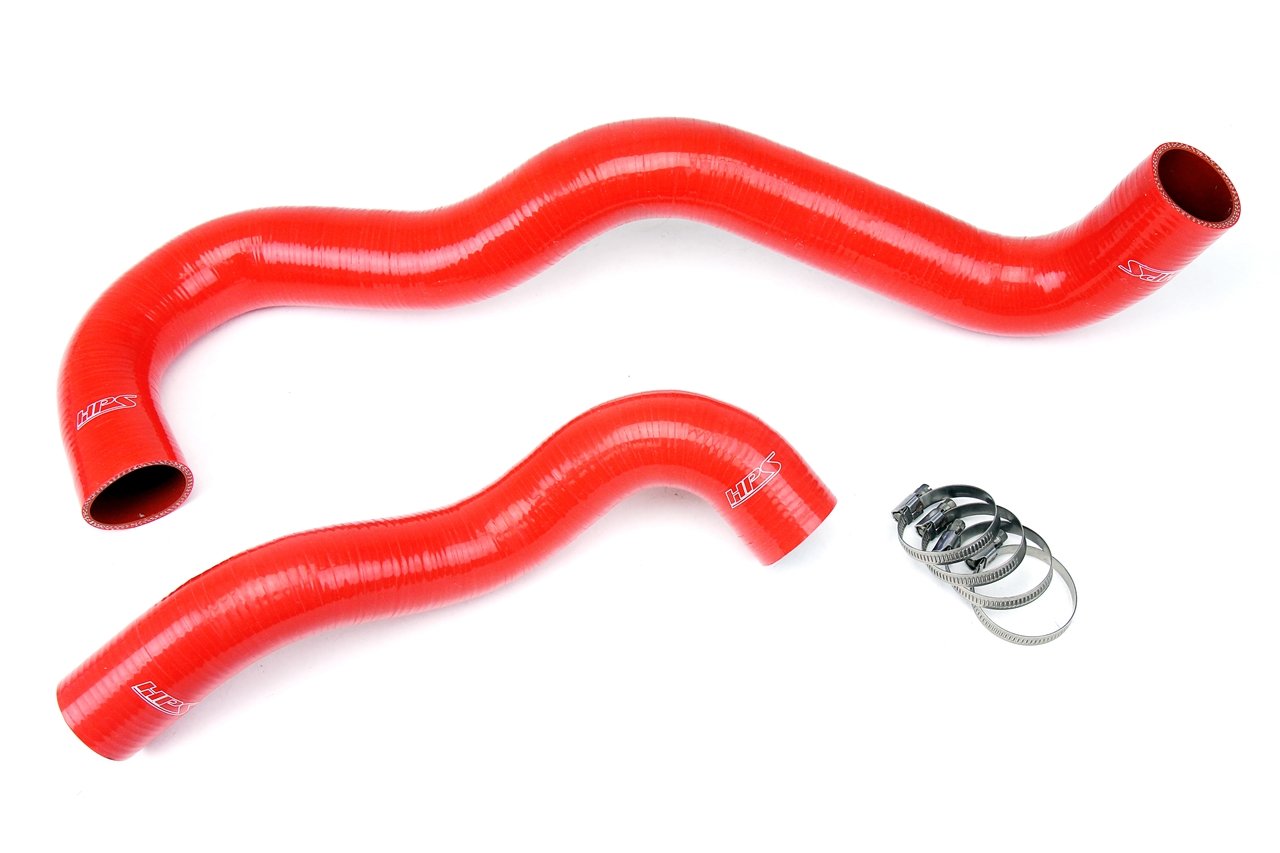 HPS Red Reinforced Silicone Radiator Hose Kit Coolant Ford 03-07 F550 Superduty 6.0L Diesel w/ Twin Beam Suspension