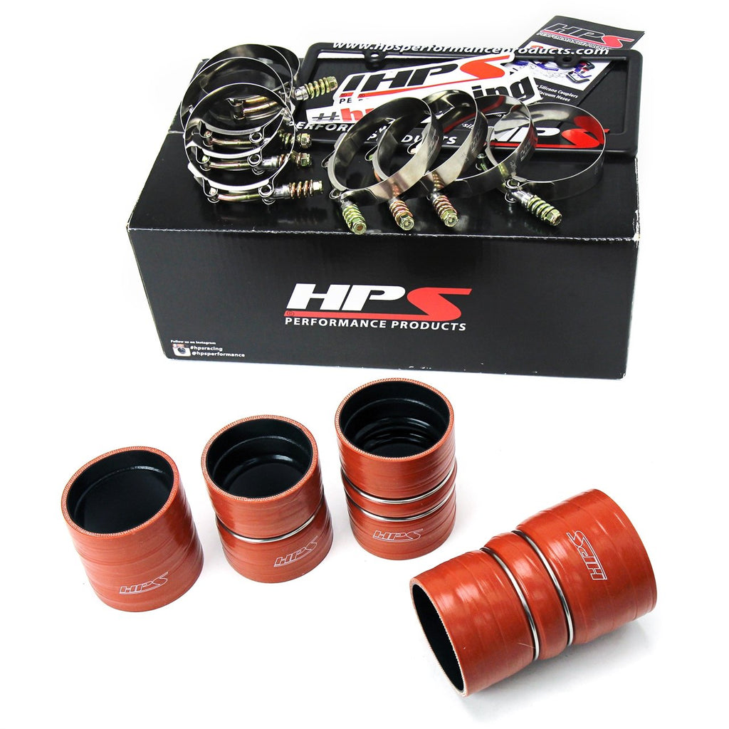 HPS High Temp Aramid Reinforced Silicone Intercooler Hose Boots Kit Ford 2008-2010 F350 Superduty 6.4L V8 Powerstroke Diesel Turbo